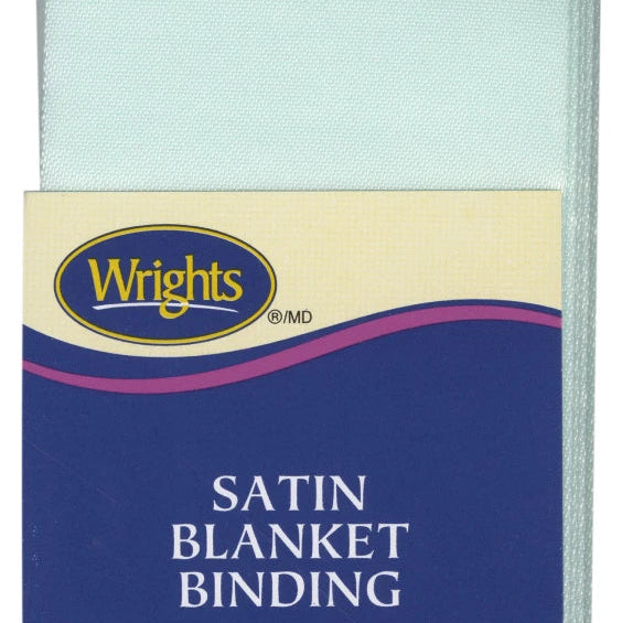 Mint Satin Blanket Binding