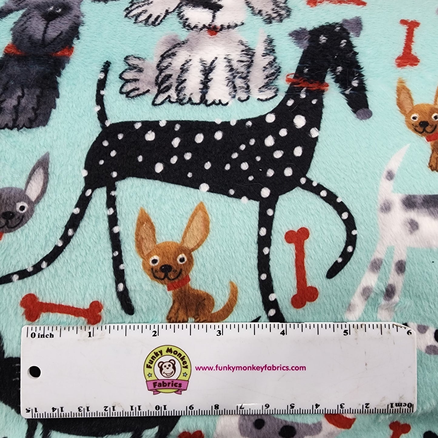 Mutts Aqua Sea Double Sided Cloud Cuddle - Shannon Fabrics Cuddle Minky