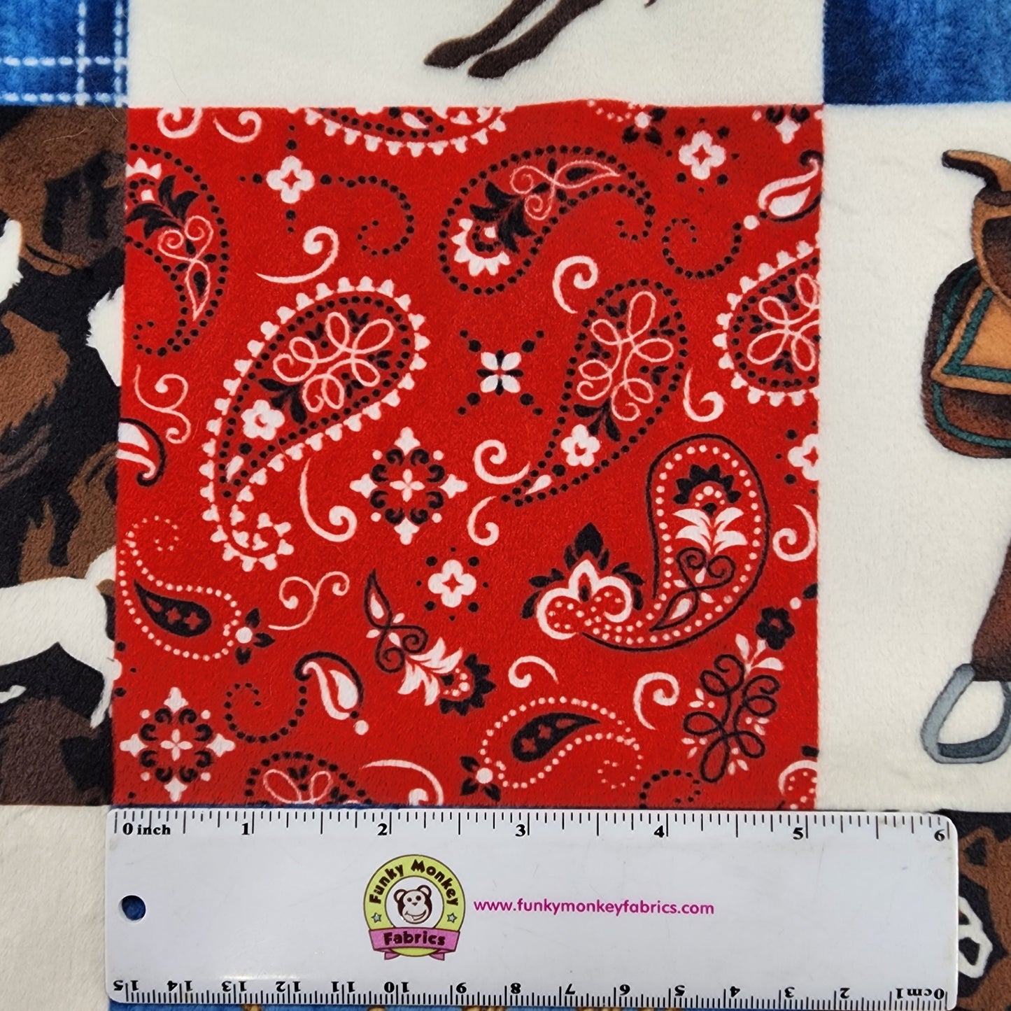 Natural Saddle Up Digital - Shannon Fabrics Cuddle Minky