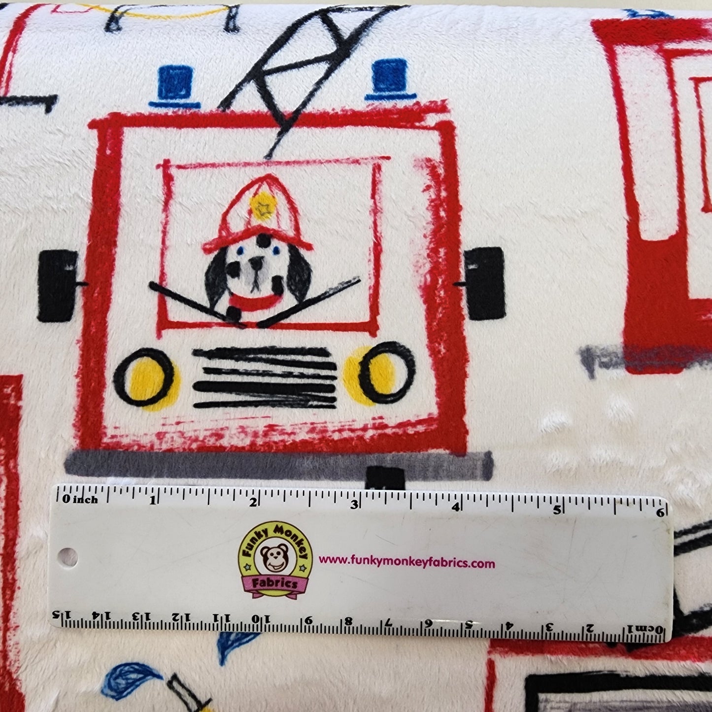 Pups on Trucks Digital - Shannon Fabrics Cuddle Minky
