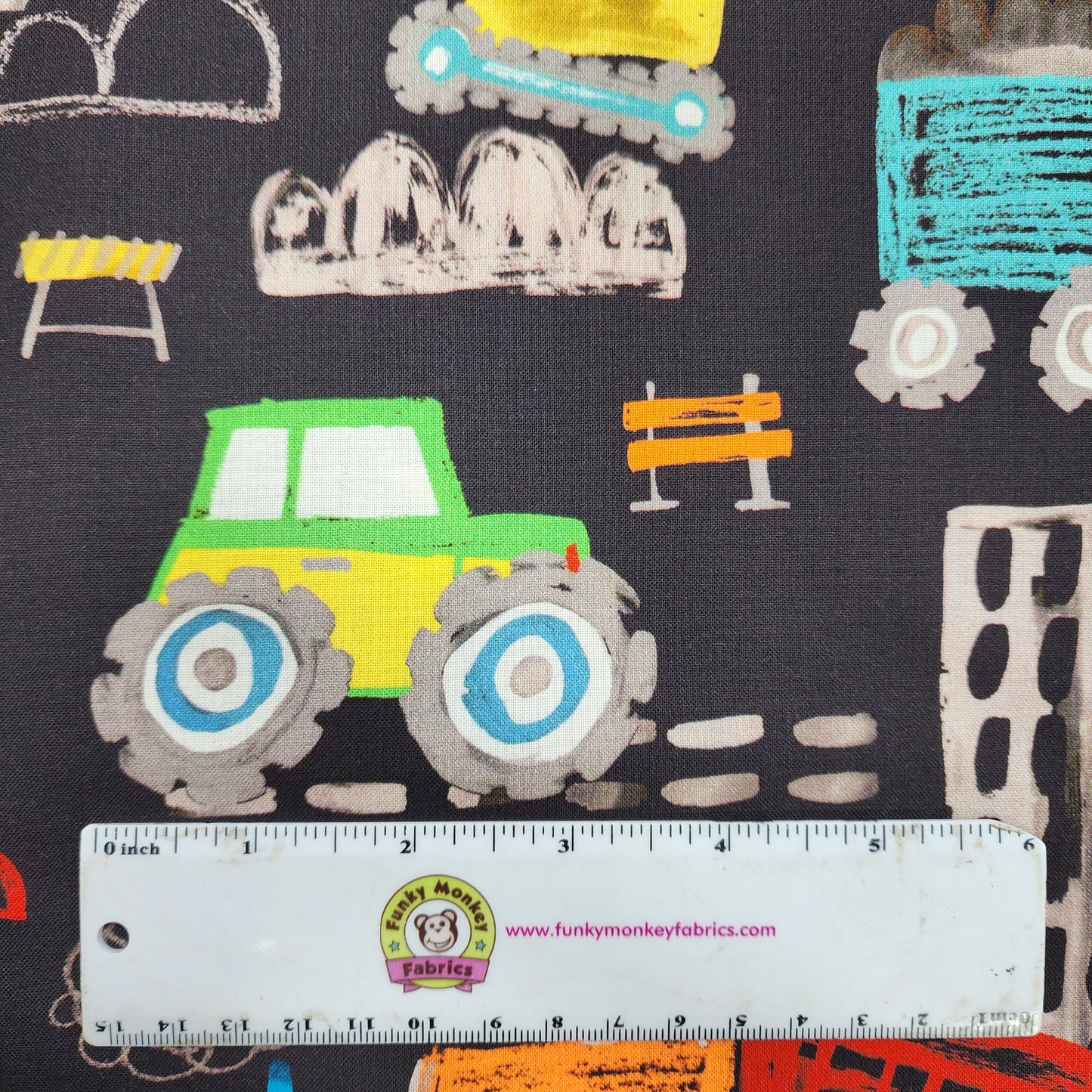 Black Construction Site - Michael Miller Cotton