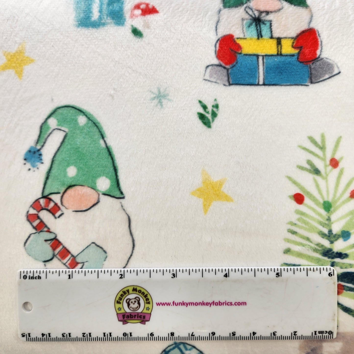 CLEARANCE Xmas Gnoming Digital - Shannon Fabrics Cuddle Minky