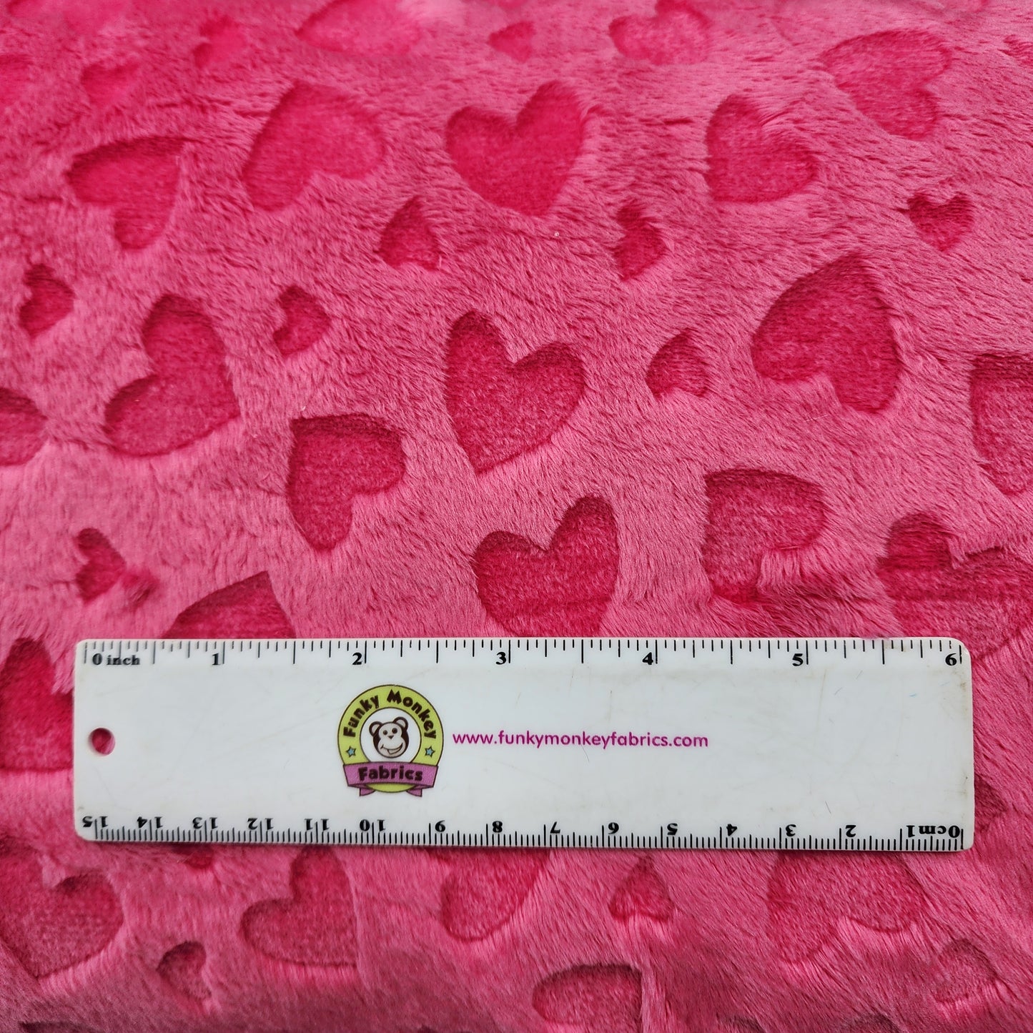 Fuchsia Embossed Hearts - Shannon Fabrics Cuddle Minky