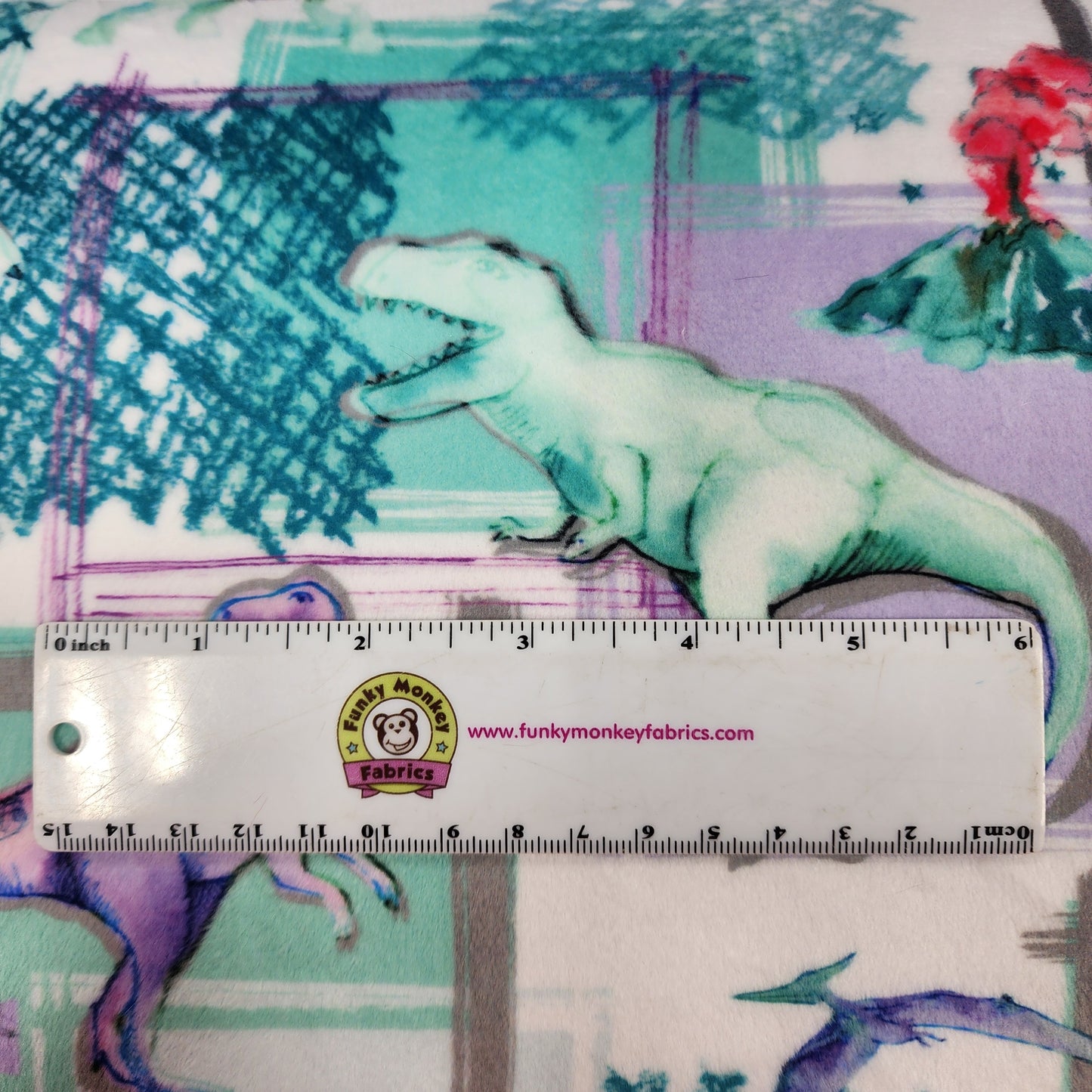 Bellflower T-Rex Digital - Shannon Fabrics Cuddle Minky