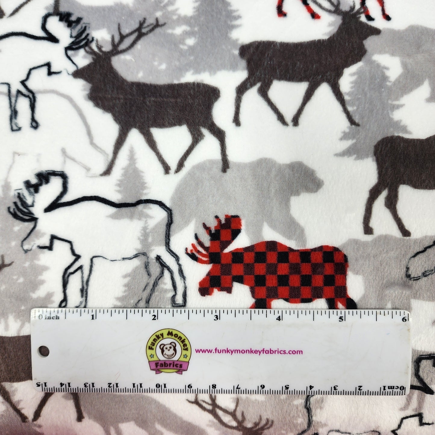 Scarlet Forest Park Digital - Shannon Fabrics Cuddle Minky