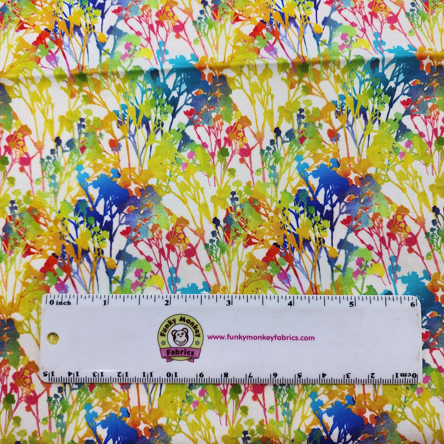 CLEARANCE Divine Nature White Sprigs - Clothworks Cotton