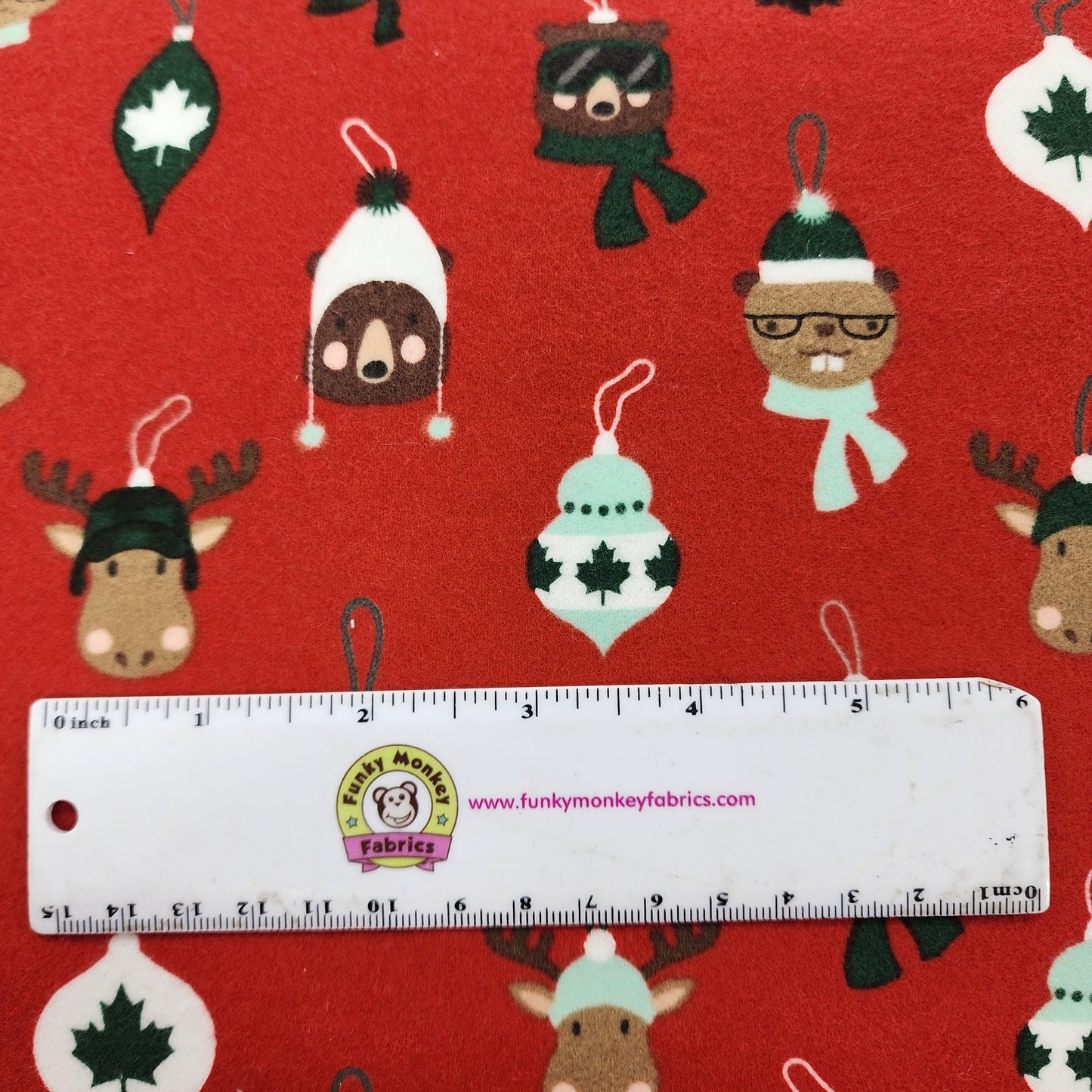 CLEARANCE Cardinal Critter Ornaments Purely Canadian Eh - Robert Kaufman Flannel