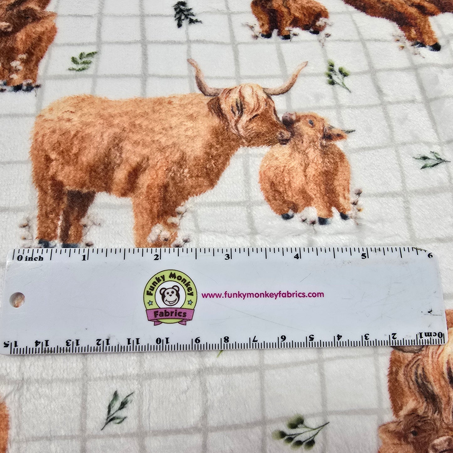 Penny Highland Grid Double Sided Cloud Cuddle - Shannon Fabrics Cuddle Minky