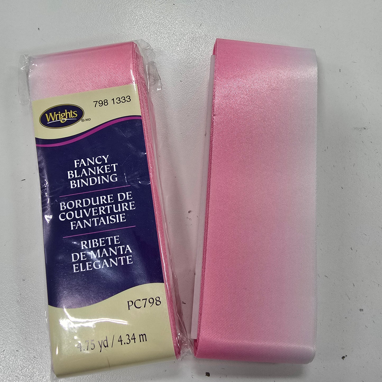 Ombre Pink Satin Blanket Binding