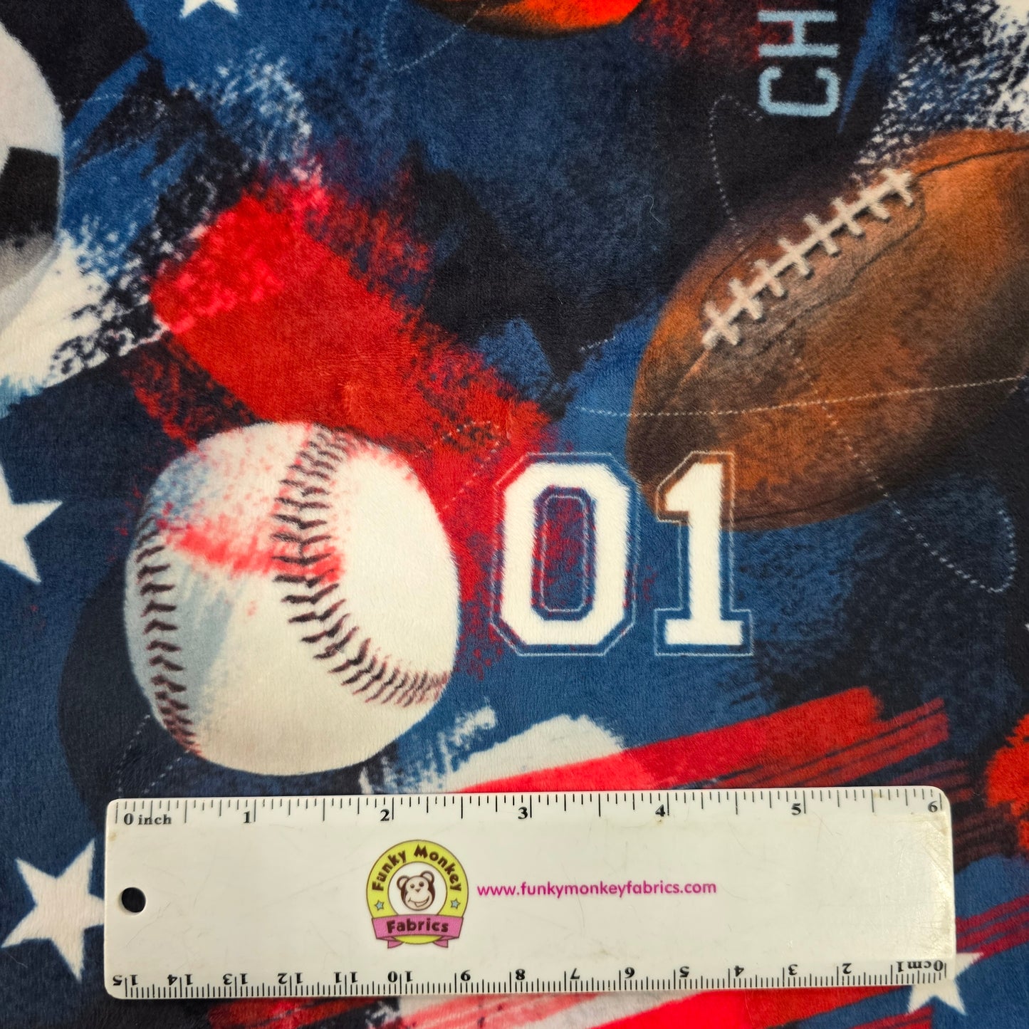 CLEARANCE Multi Champions Digital - Shannon Fabrics Cuddle Minky