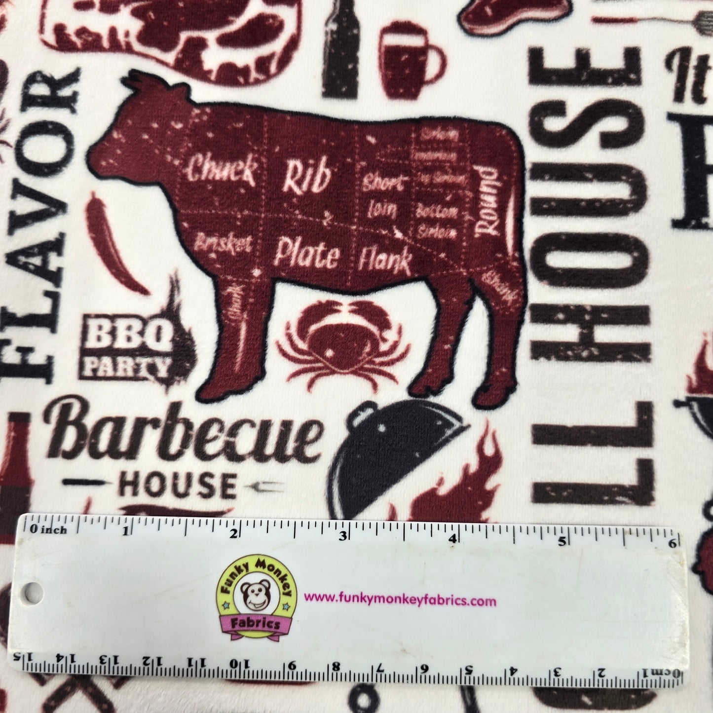 Merlot Smokehouse Digital - Shannon Fabrics Cuddle Minky