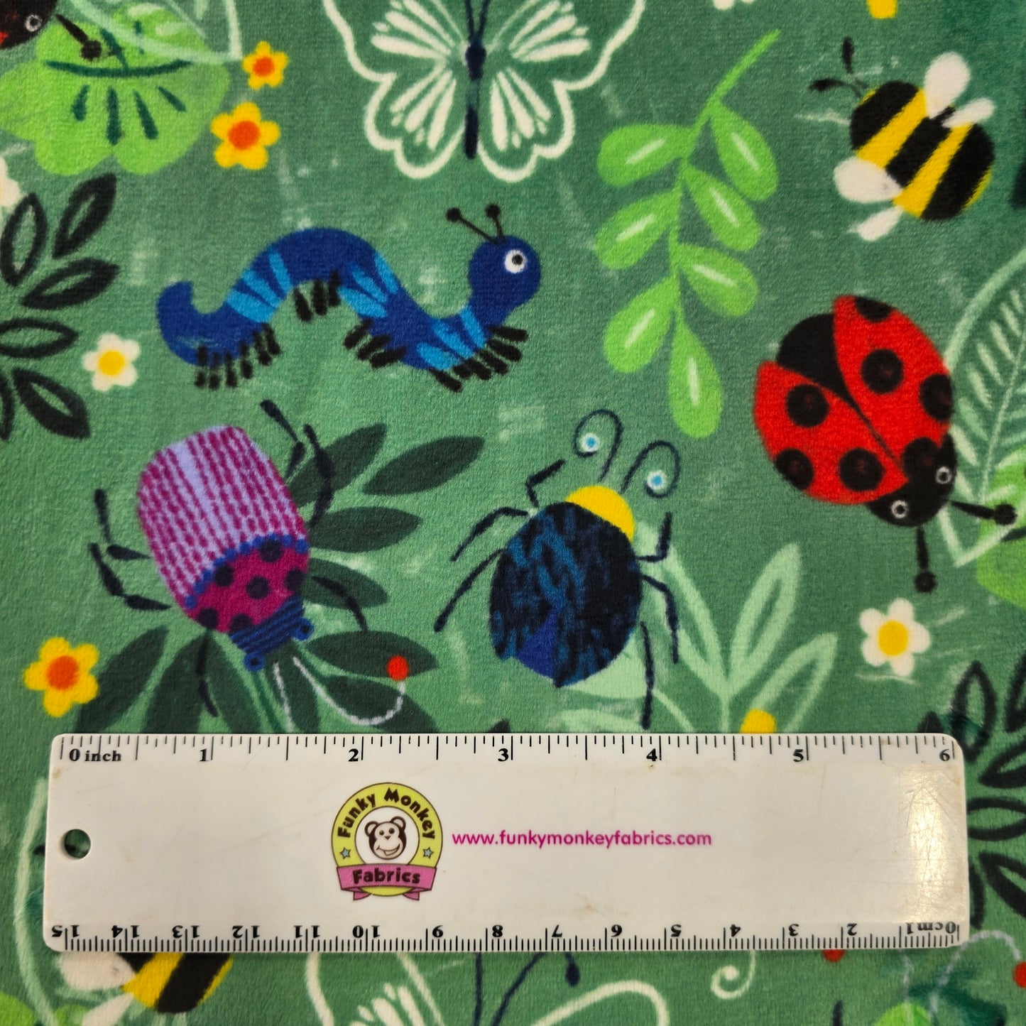 Multi Doodle Bugs Digital - Shannon Fabrics Cuddle Minky