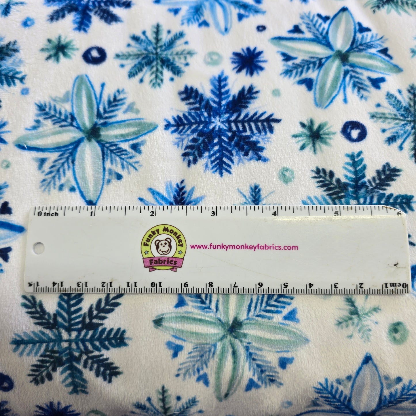 Snowy Sparkle Blue Digital - Shannon Fabrics Minky