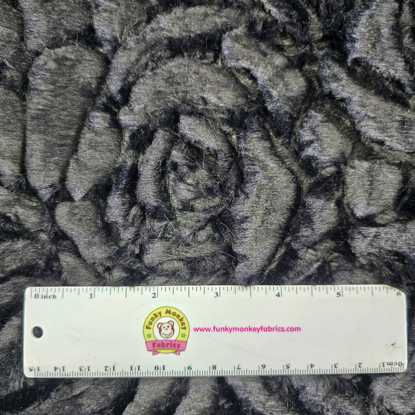 Black Demi Rose - Shannon Fabrics Cuddle Minky