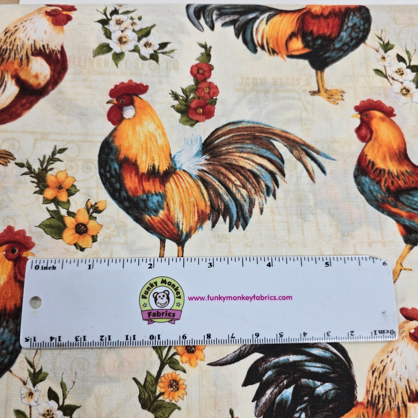 Garden Gate Roosters - Wilmington Prints Cotton