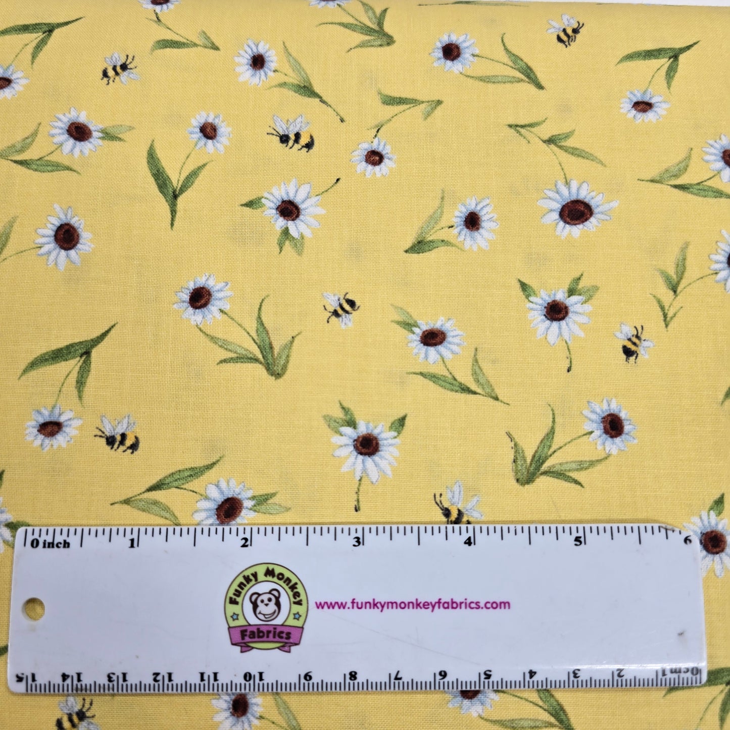 Yellow Daisy and Bee Toss - Wilmington Prints Cotton