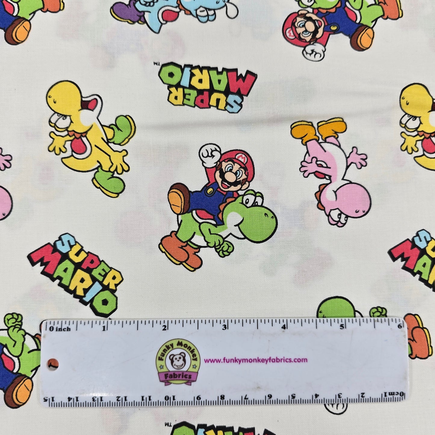 Mario and Yoshi on White - Springs Creative Cotton