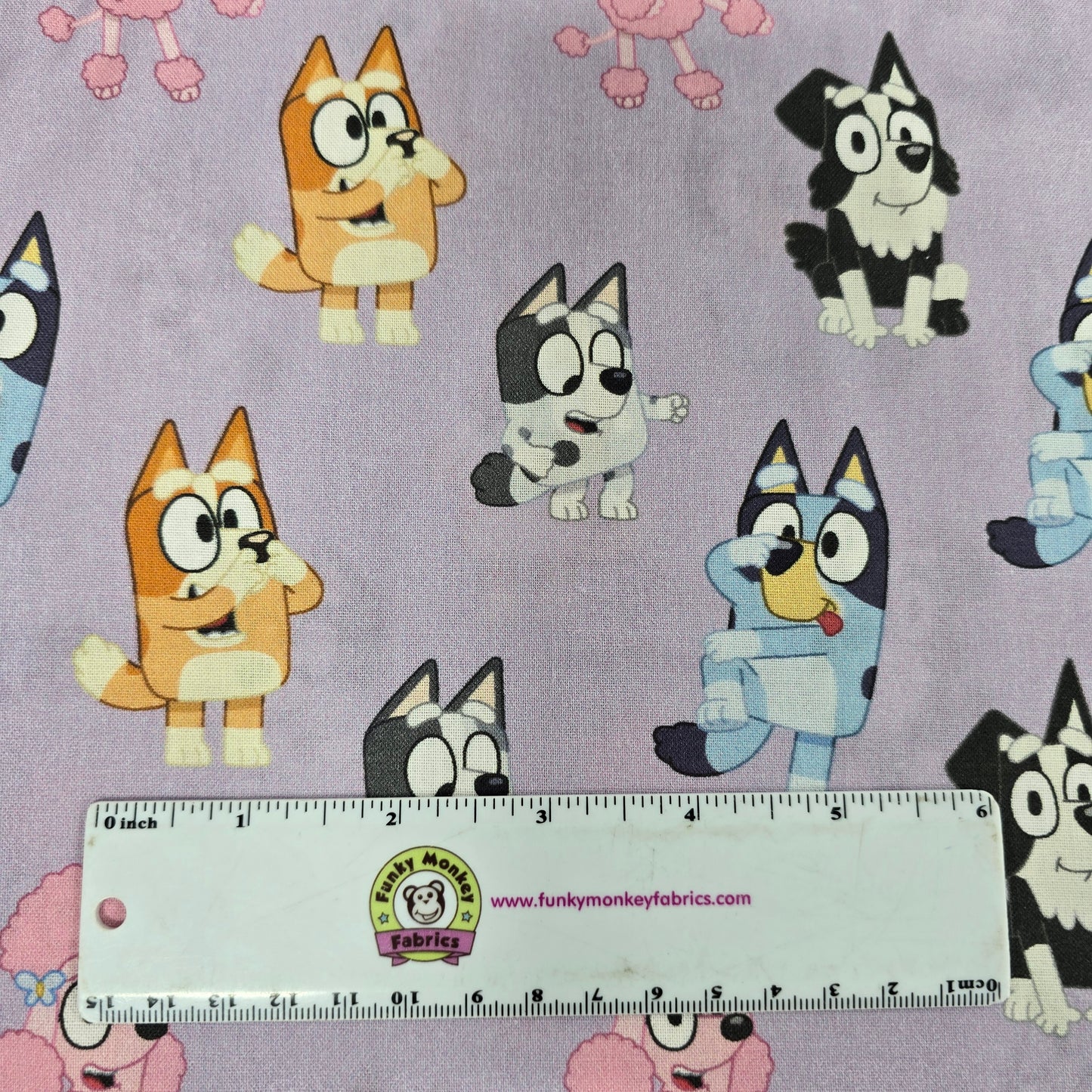 Playful Bluey on Purple - Springs Creative Cotton