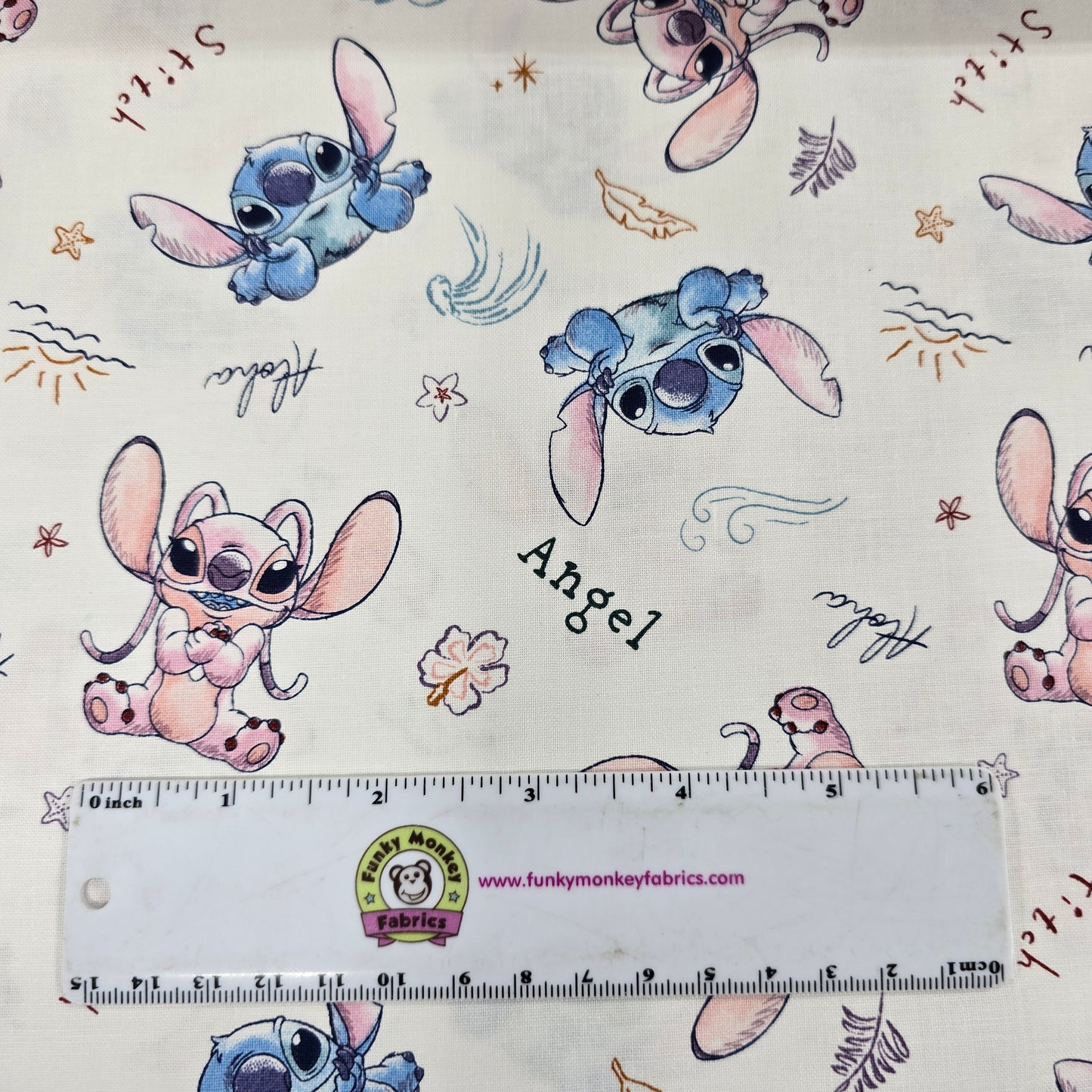 Stitch and Angel Sketch - Springs Creative Cotton