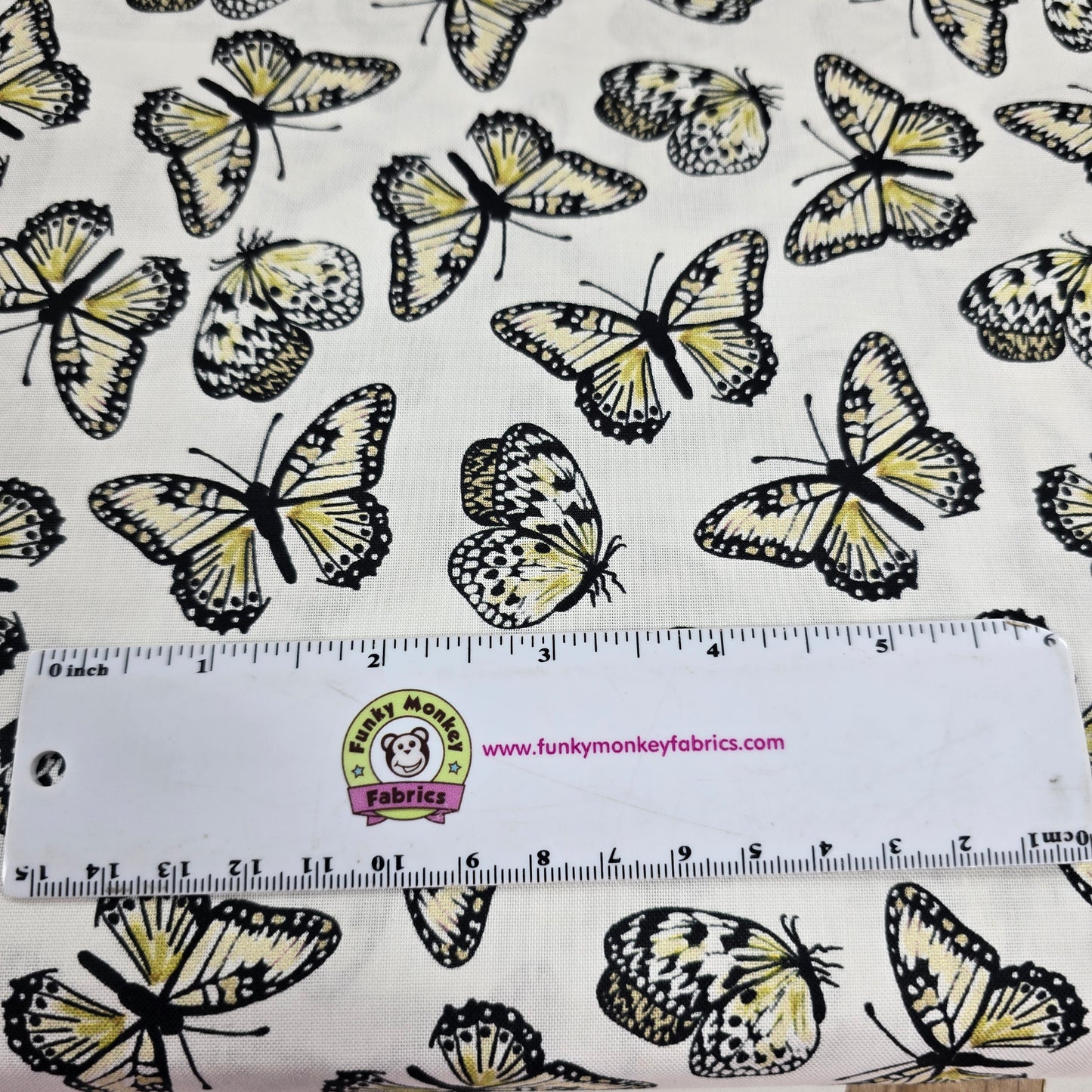 Forest Life Butterflies on White - 3 Wishes Cotton