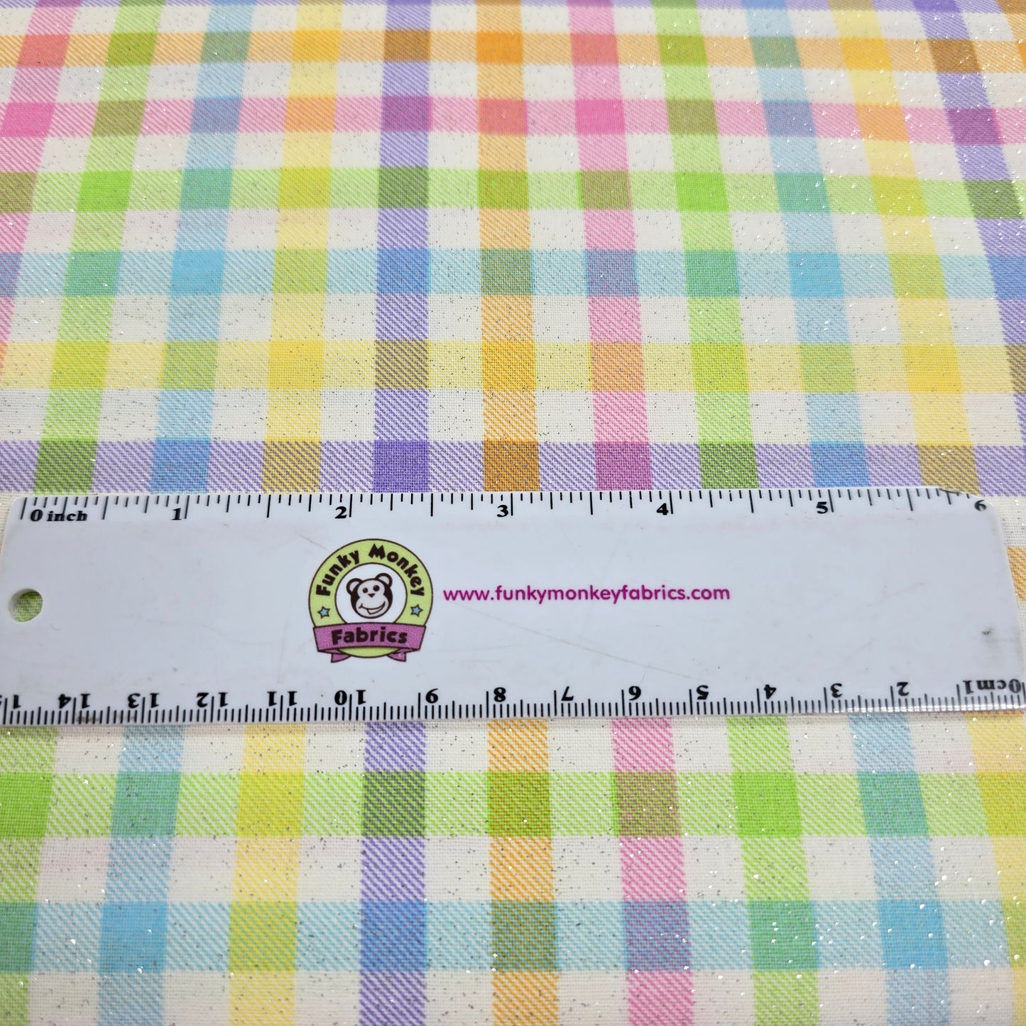 Easter Plaid with Glitter - Fabric Traditions Cotton