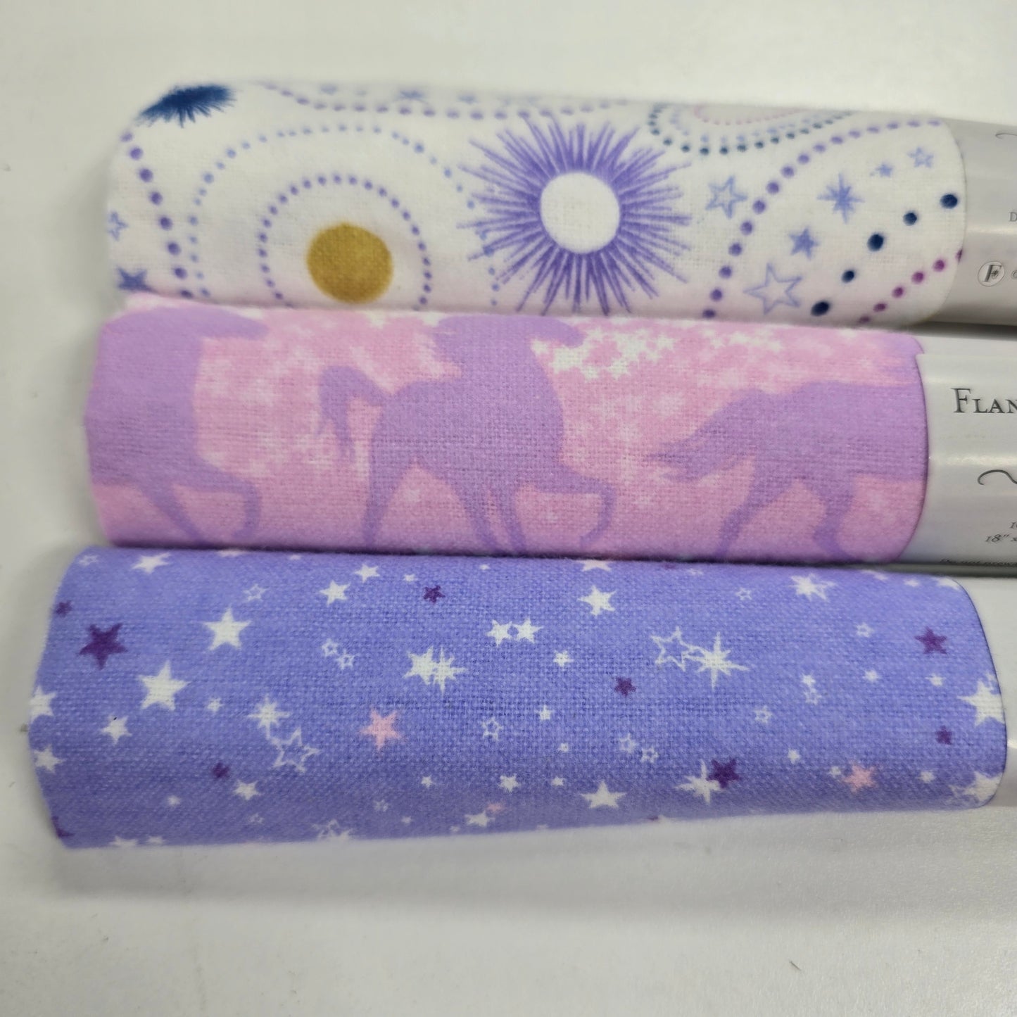 3 Fat Quarters - Purple Celestial - 3 Wishes Flannel