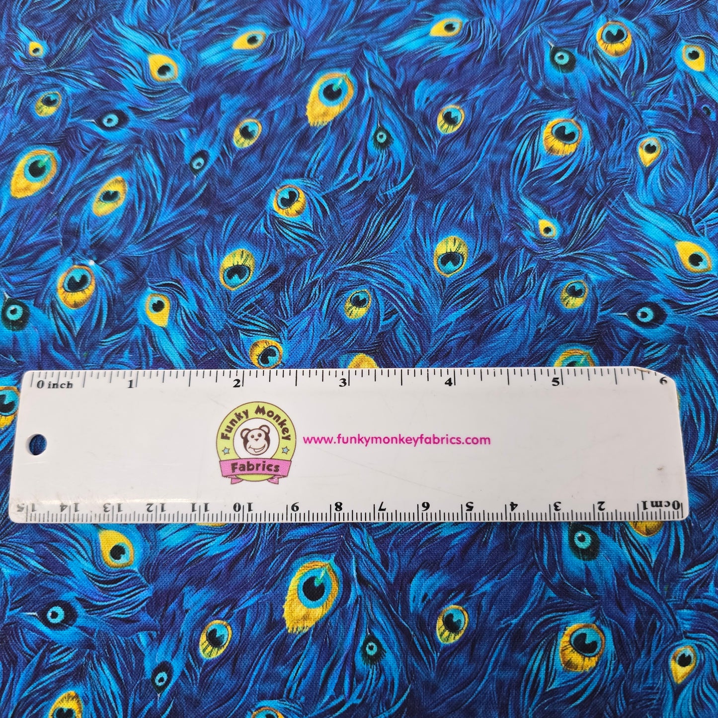 Royal Packed Peacock Plumes - Timeless Treasures Cotton