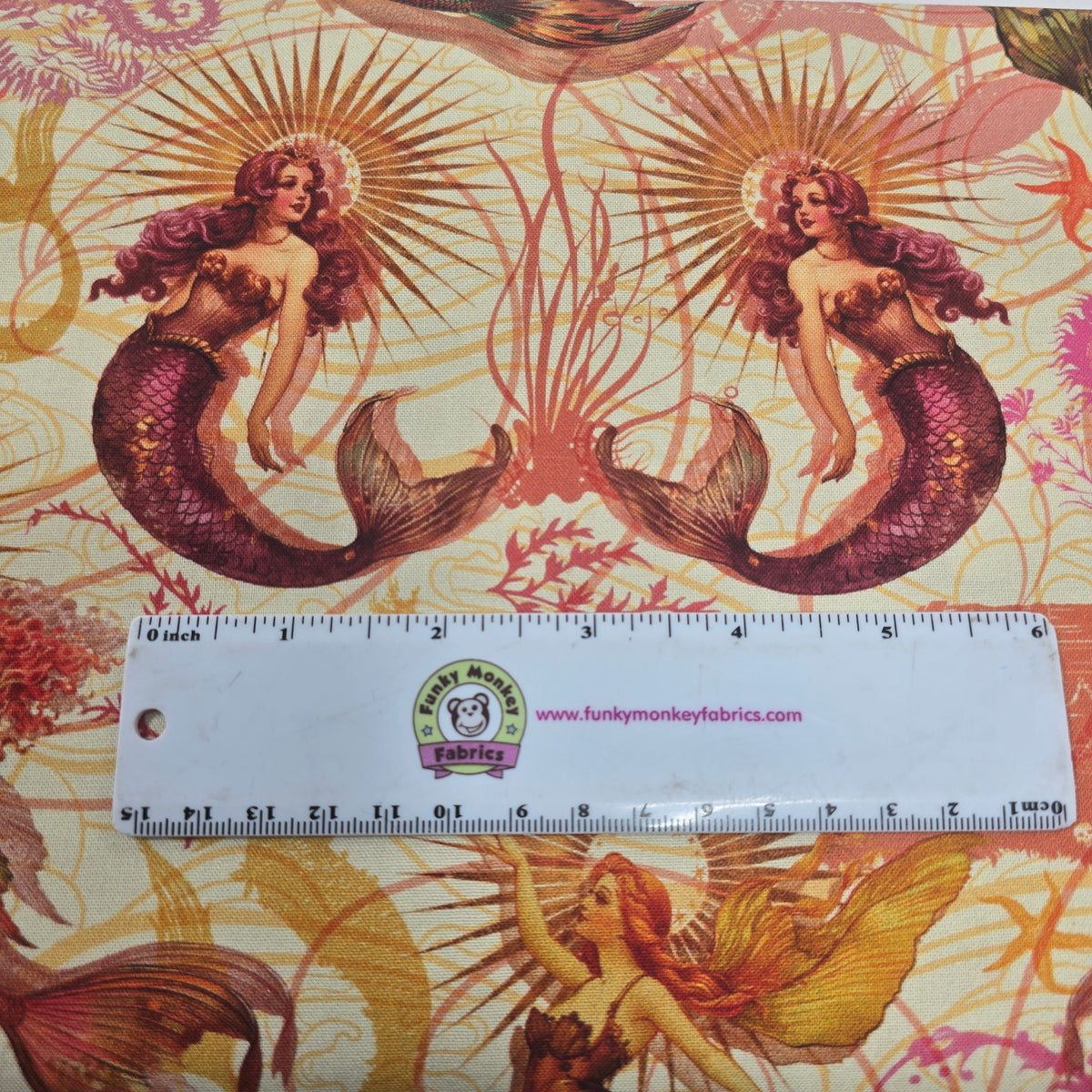 Oceania Mermaid on Butter Yellow - Divine Oceana - Michael Miller Cotton