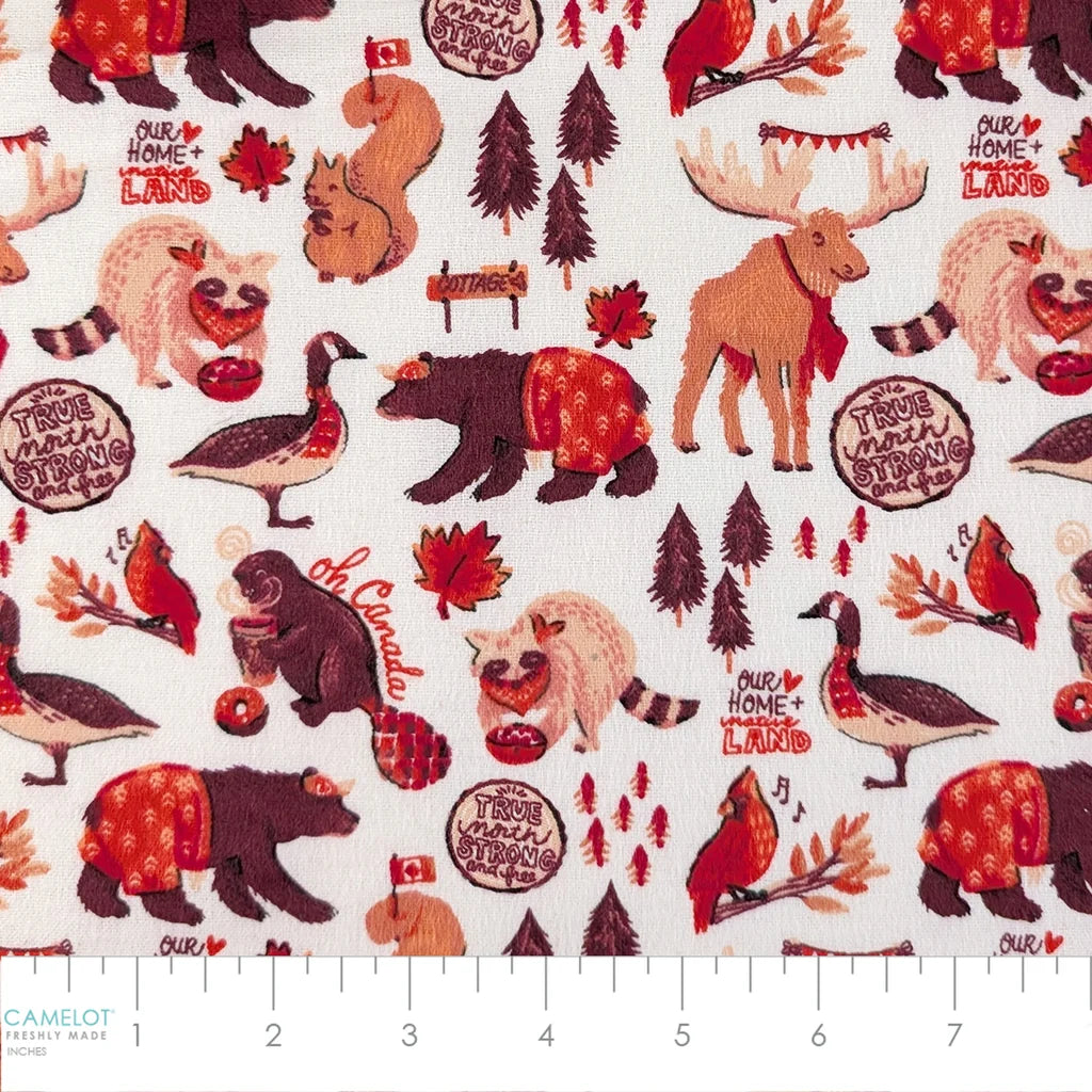 Canadian Animals - Camelot Flannel