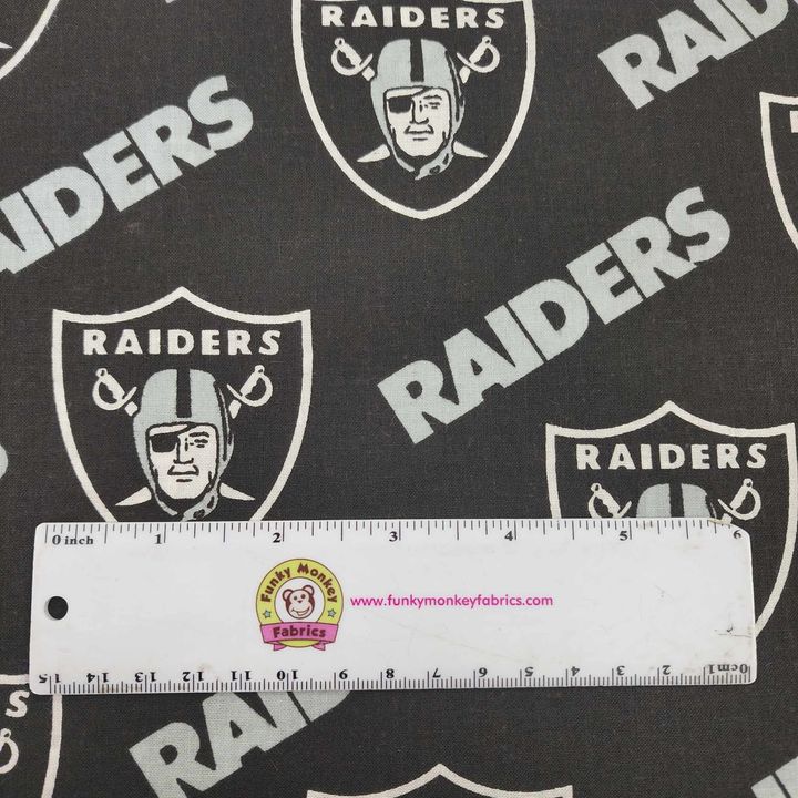 NFL Las Vegas Raiders on Black - Fabric Traditions Cotton (3513-D)