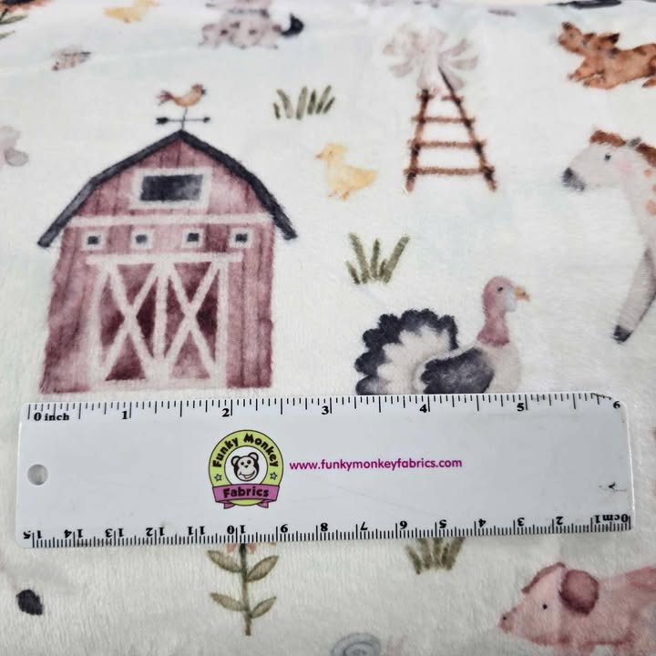 Sweet Farm Double Sided Cloud Cuddle - Shannon Fabrics Cuddle Minky