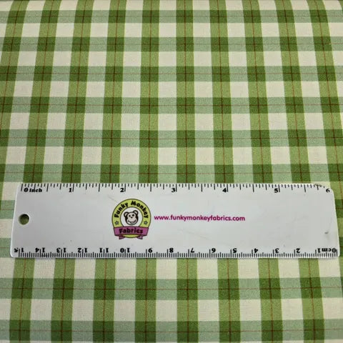 Pistachio Cottage Gingham - Budding Roses - Michael Miller Cotton