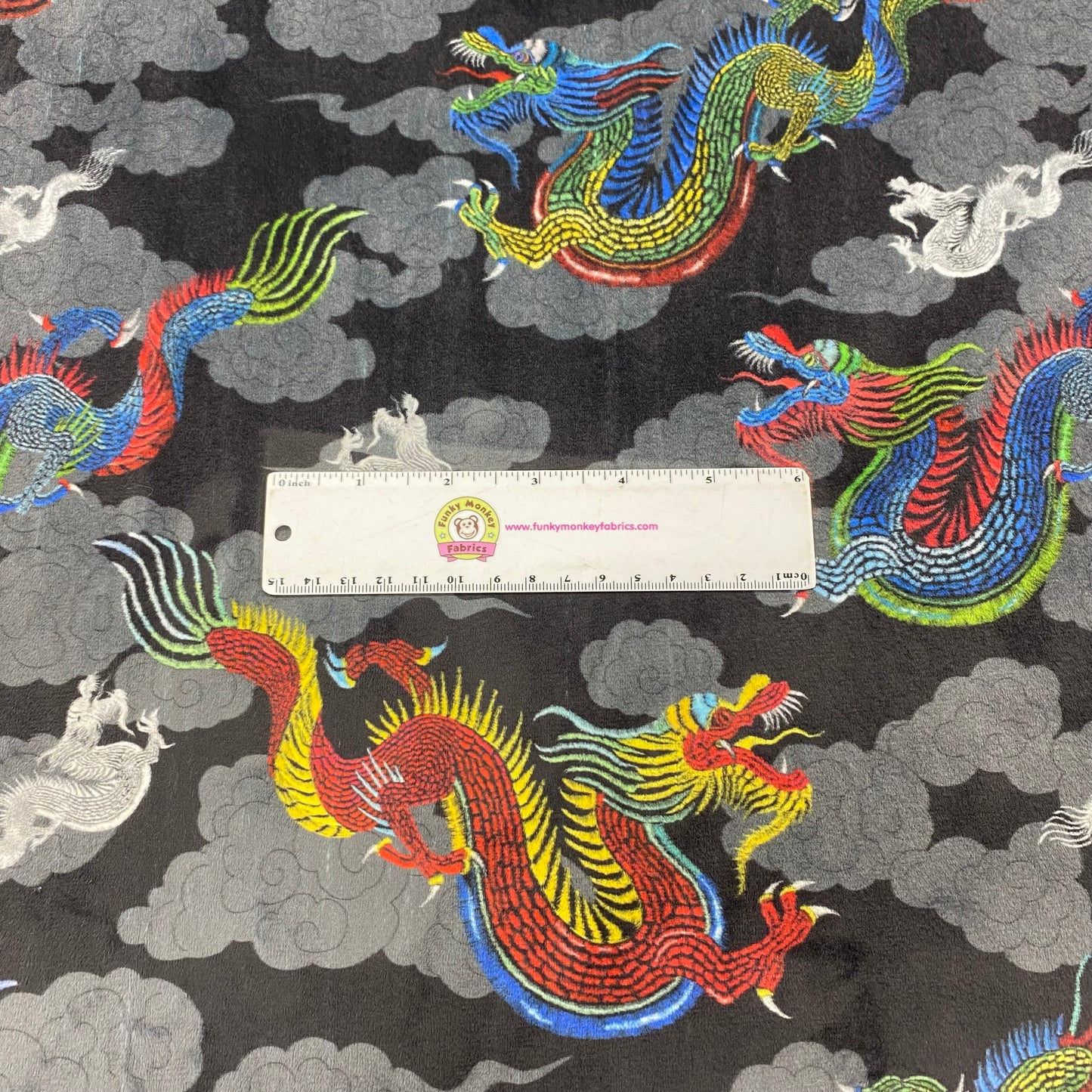 Dragon Nights Black Digital - Shannon Fabrics Cuddle Minky