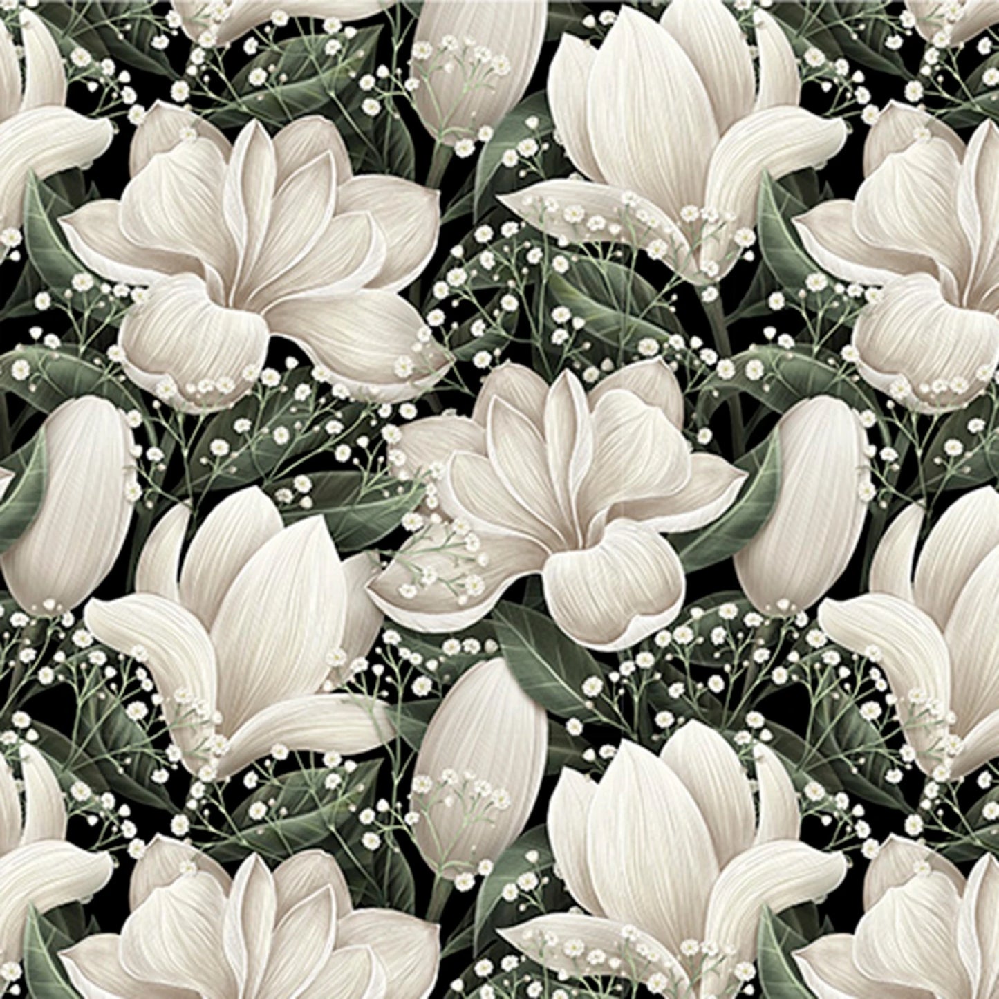 Natural Magnolias Cloud Cuddle - Shannon Fabrics Cuddle Minky (CCMAGNOLIASNATURAL)