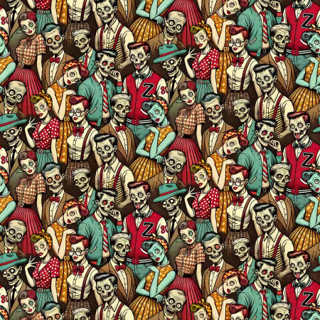 Multi Selfie Zombies - Timeless Treasures Cotton