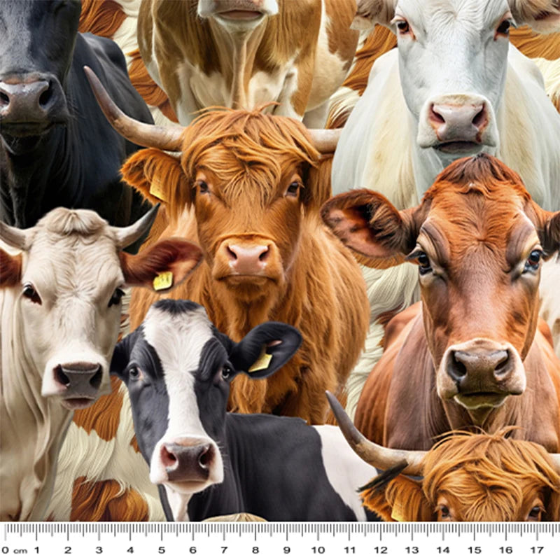 Mixed Cows - KK Fabrics Cotton