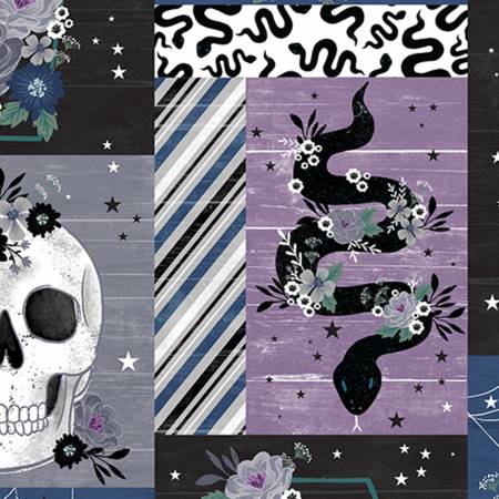 Elderberry Rest In Peace Digital - Shannon Fabrics Minky (DCRESTINPEACEELDERBERRY)