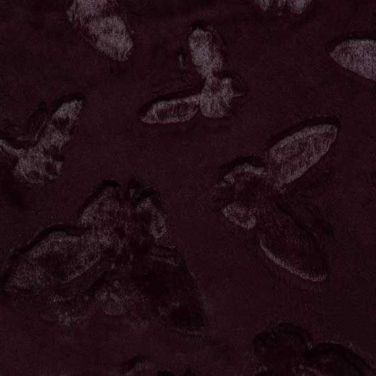 Black Cherry Butterfly Embossed Luxe - Shannon Fabrics Cuddle Minky (lcbutterflyblcherry)
