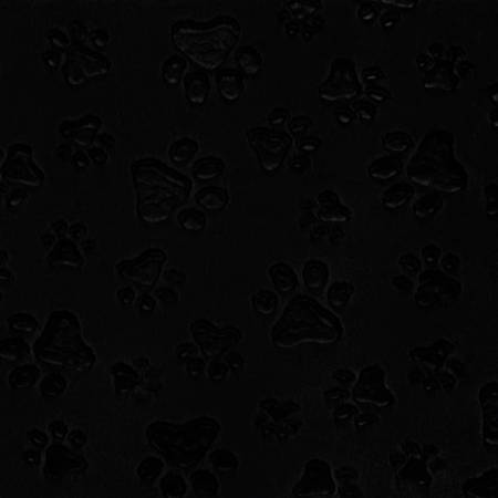 Black Embossed Paws - Shannon Fabrics Cuddle Minky ( LCPAWSBLACK)