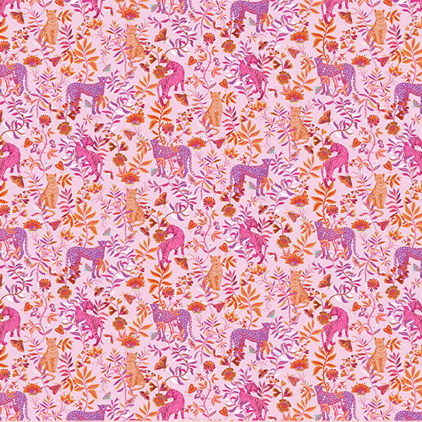 Pink Wanderlust Big Cats Quilting Cuddle - Shannon Fabrics (Copy of QCWLBIGCATSBLUE)
