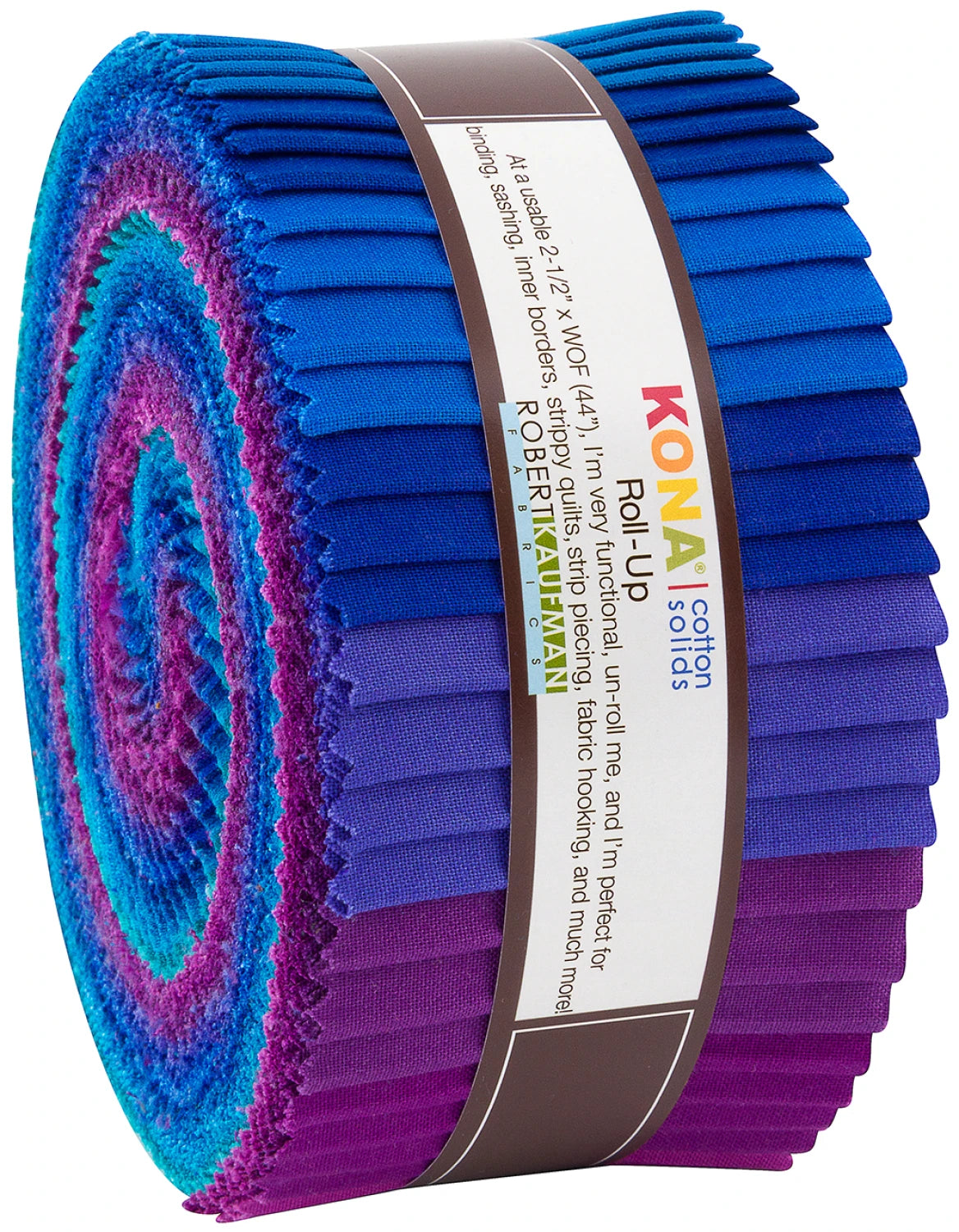 Jelly Roll - 40 piece Peacock Kona Solids - Robert Kaufman Cotton