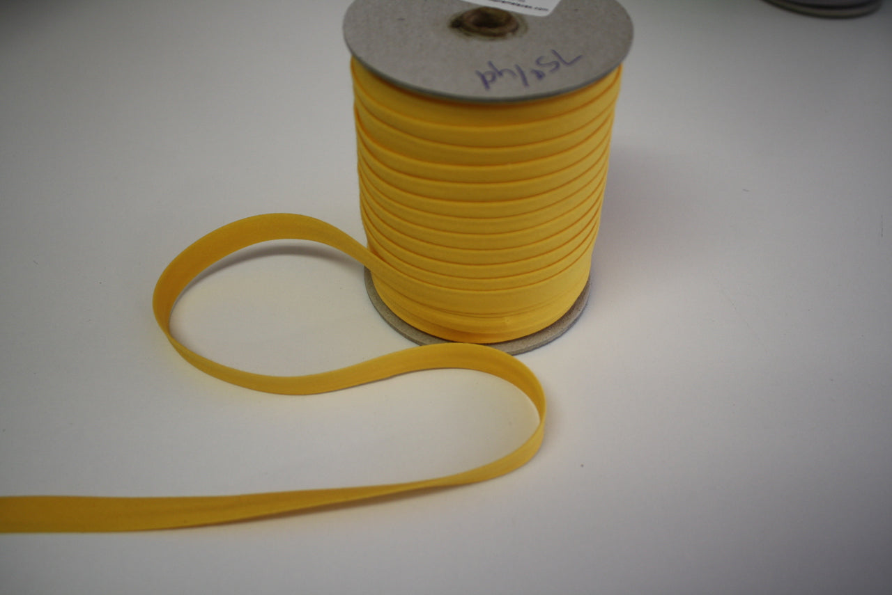 Bright Yellow Double fold Bias Tape