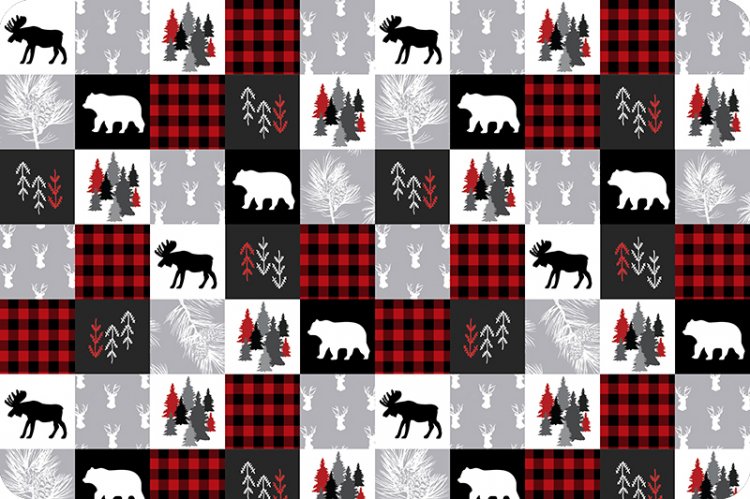 Scarlet Cabin Quilt - Shannon Fabrics Minky (CABINQUILTSCARLET)