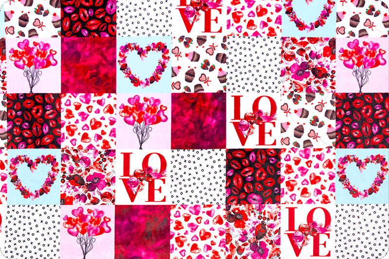 Love Patch Scarlet Digital - Shannon Fabrics Cuddle Minky