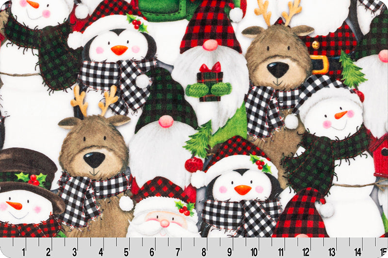 Scarlet Snowmies Digital - Shannon Fabrics Cuddle Minky