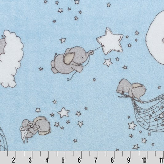 Baby Blue Dream Big - Shannon Fabrics Cuddle Minky