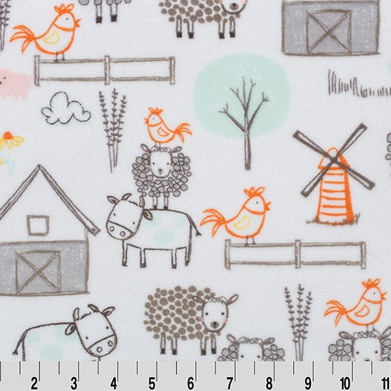 E-I-E-I-O Seaspray - Shannon Fabrics Cuddle Minky