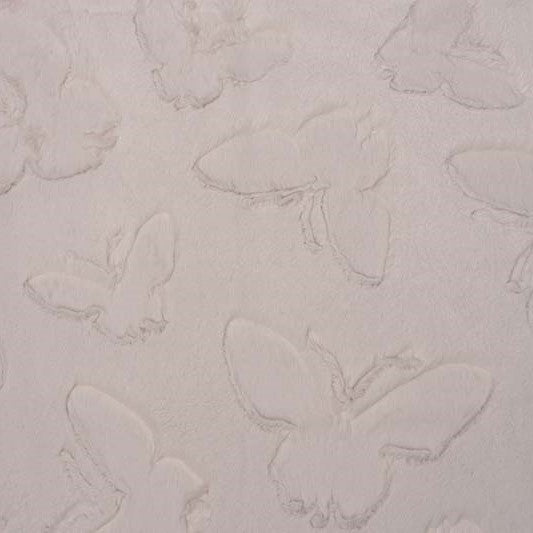 Pearl Butterfly Embossed Luxe - Shannon Fabrics Cuddle Minky (lcbutterflypearl)