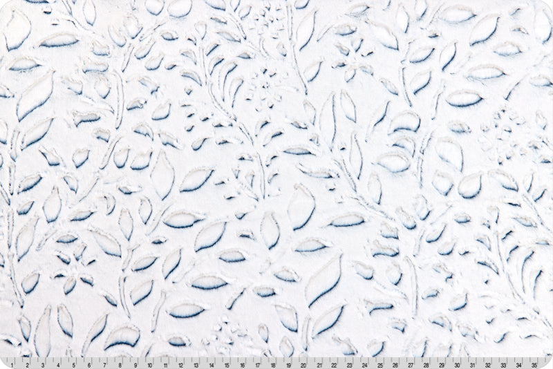 Dark Sea Frosted Poppy Embossed Luxe - Shannon Fabrics Cuddle Minky