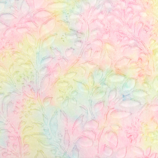 Poppy Sorbet Pastel Embossed Luxe - Shannon Fabrics Cuddle Minky